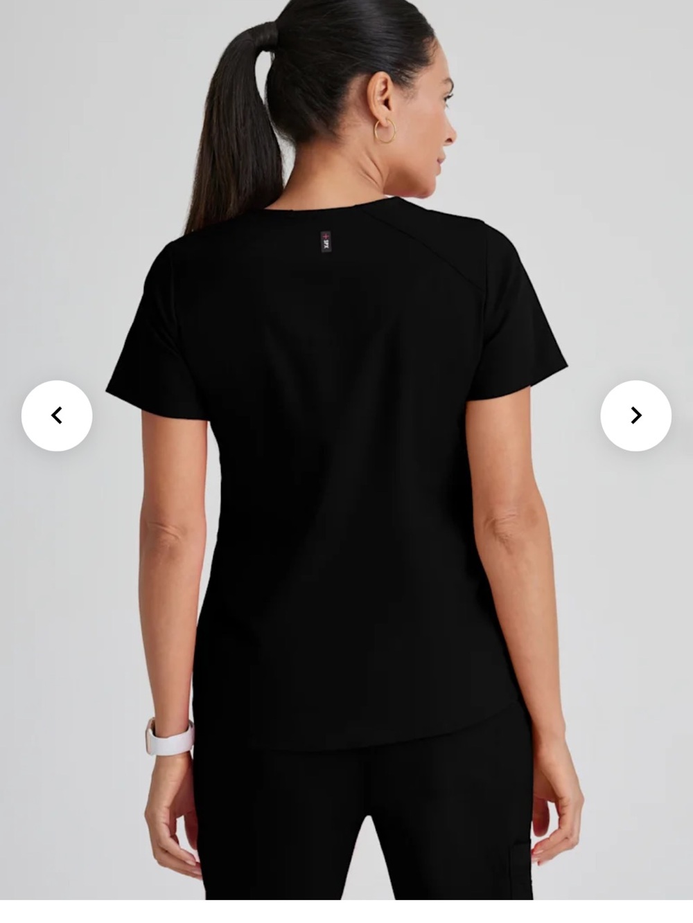 Grey's Anatomy Women's V‑Neck Short Sleeve Scrub Top and Bottoms in black - Picture 2 of 6